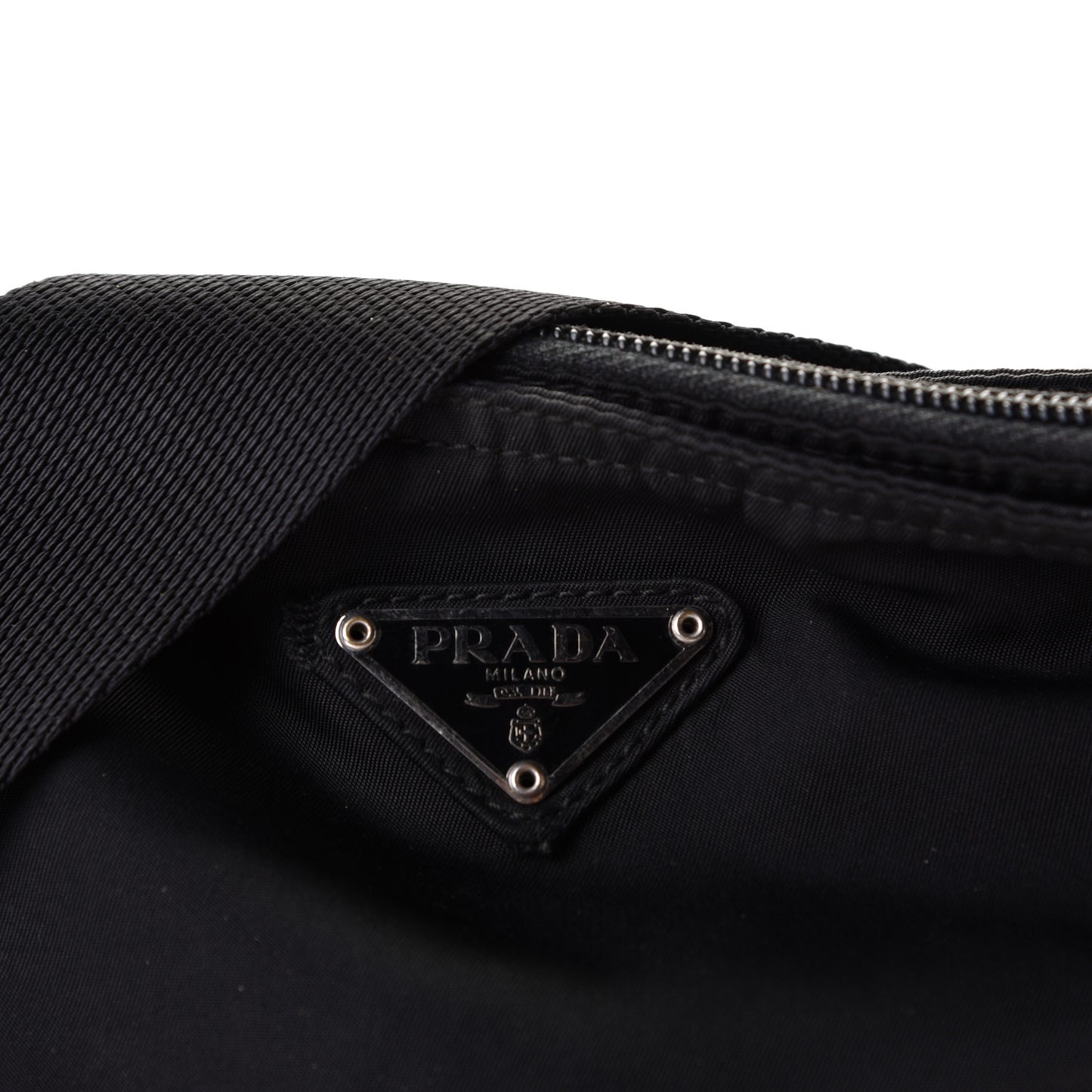 Nylon Flat Messenger Bag Black