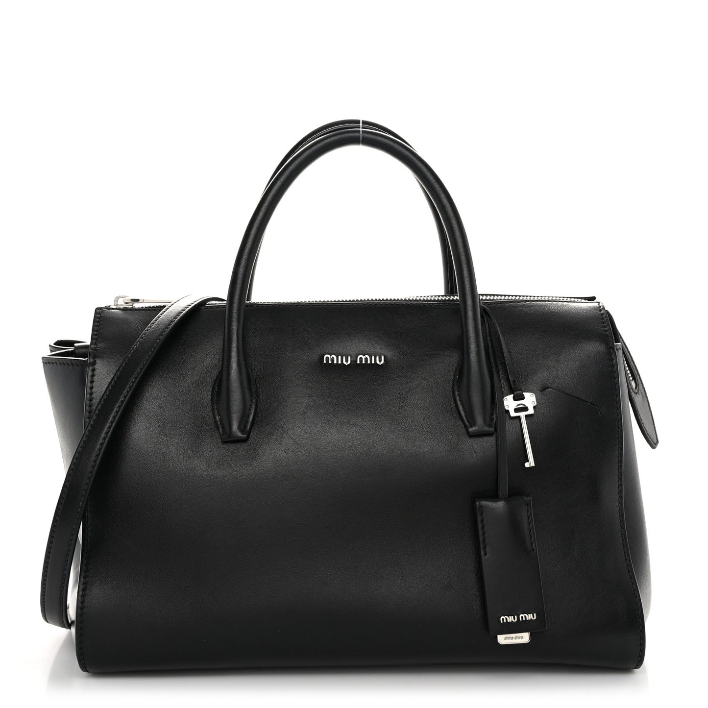 Soft Calfskin Top Handle Satchel Black