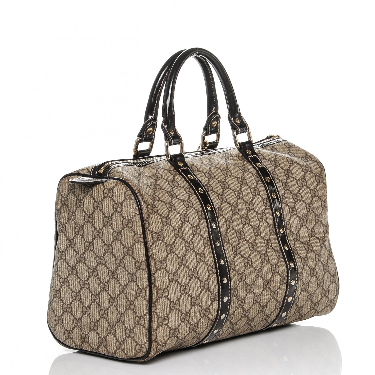 Gucci Monogram Guccissima Hearts Studded Medium Joy Boston Dark Brown 3 of 6