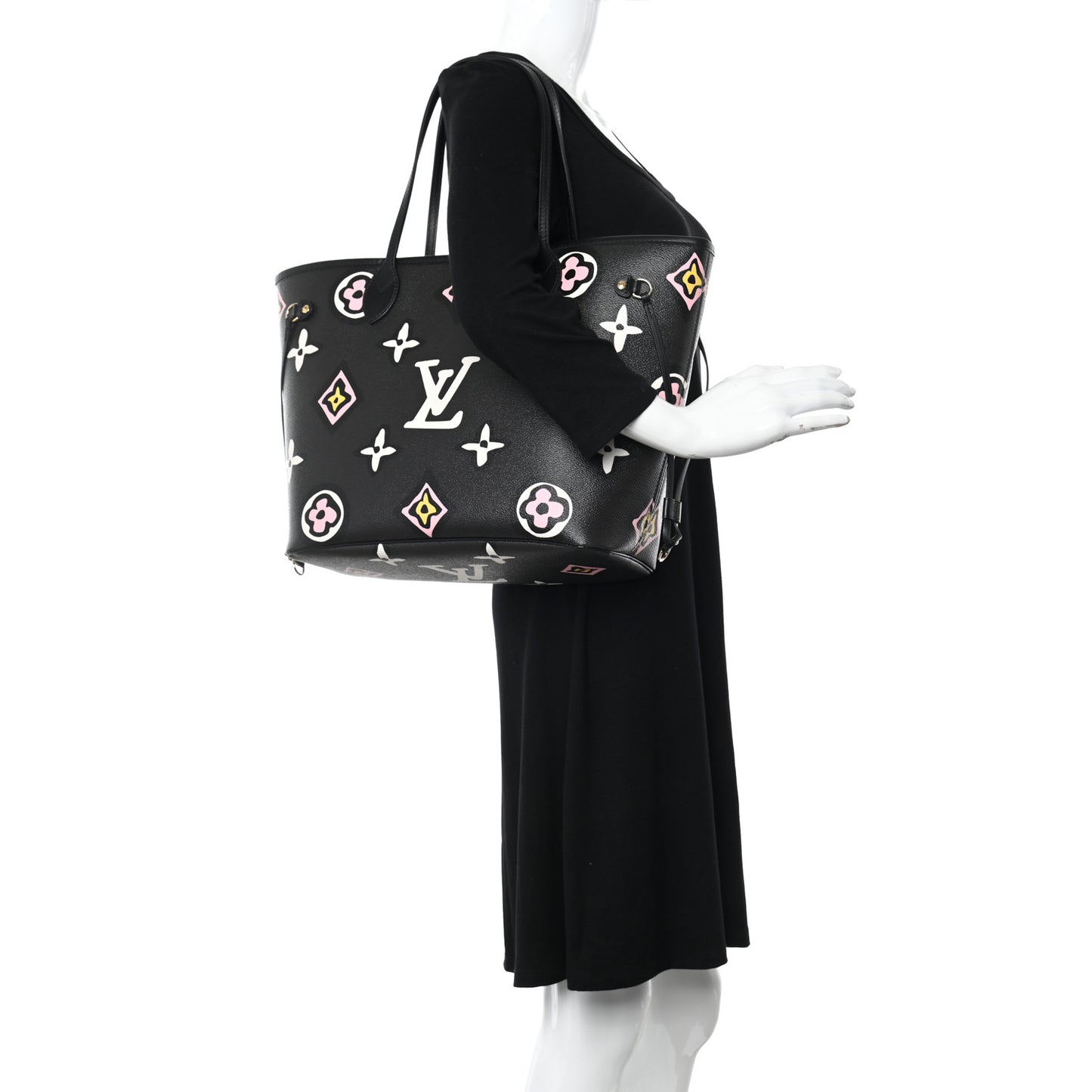 Monogram Giant Wild at Heart Neverfull MM Black