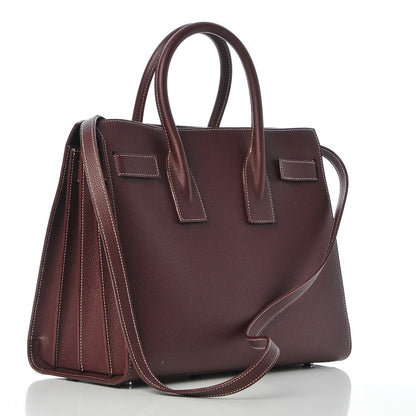 Saint Laurent Grained Calfskin Topstitch Small Classic Sac De Jour Rouge Legion 3 of 8