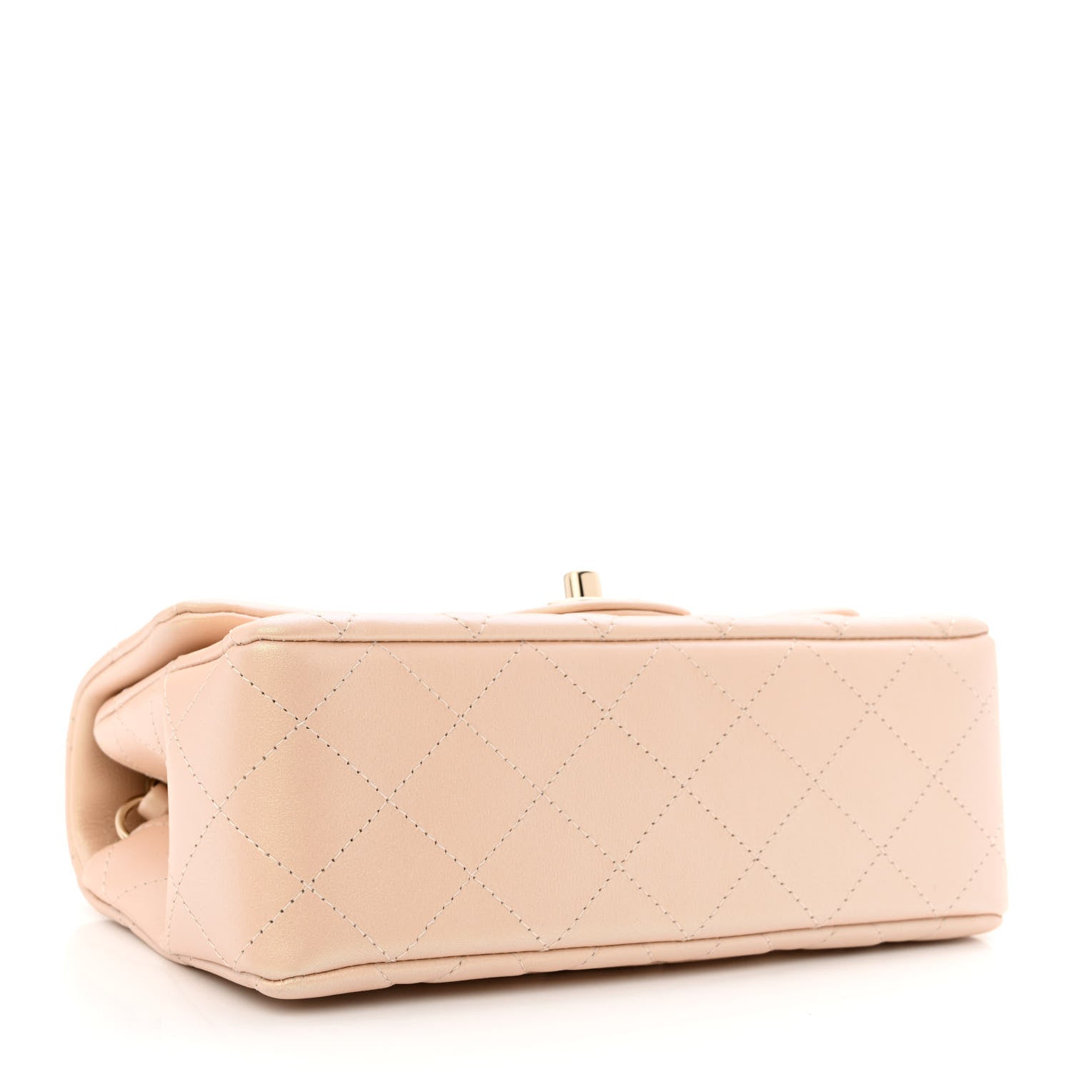 Chanel Iridescent Calfskin Quilted Mini Rectangular Flap Beige 4 of 10