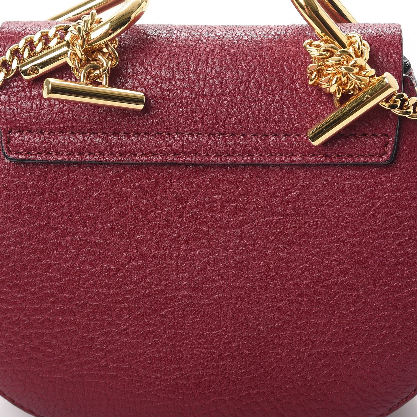 Grained Lambskin Nano Drew Shoulder Bag Wine Purple