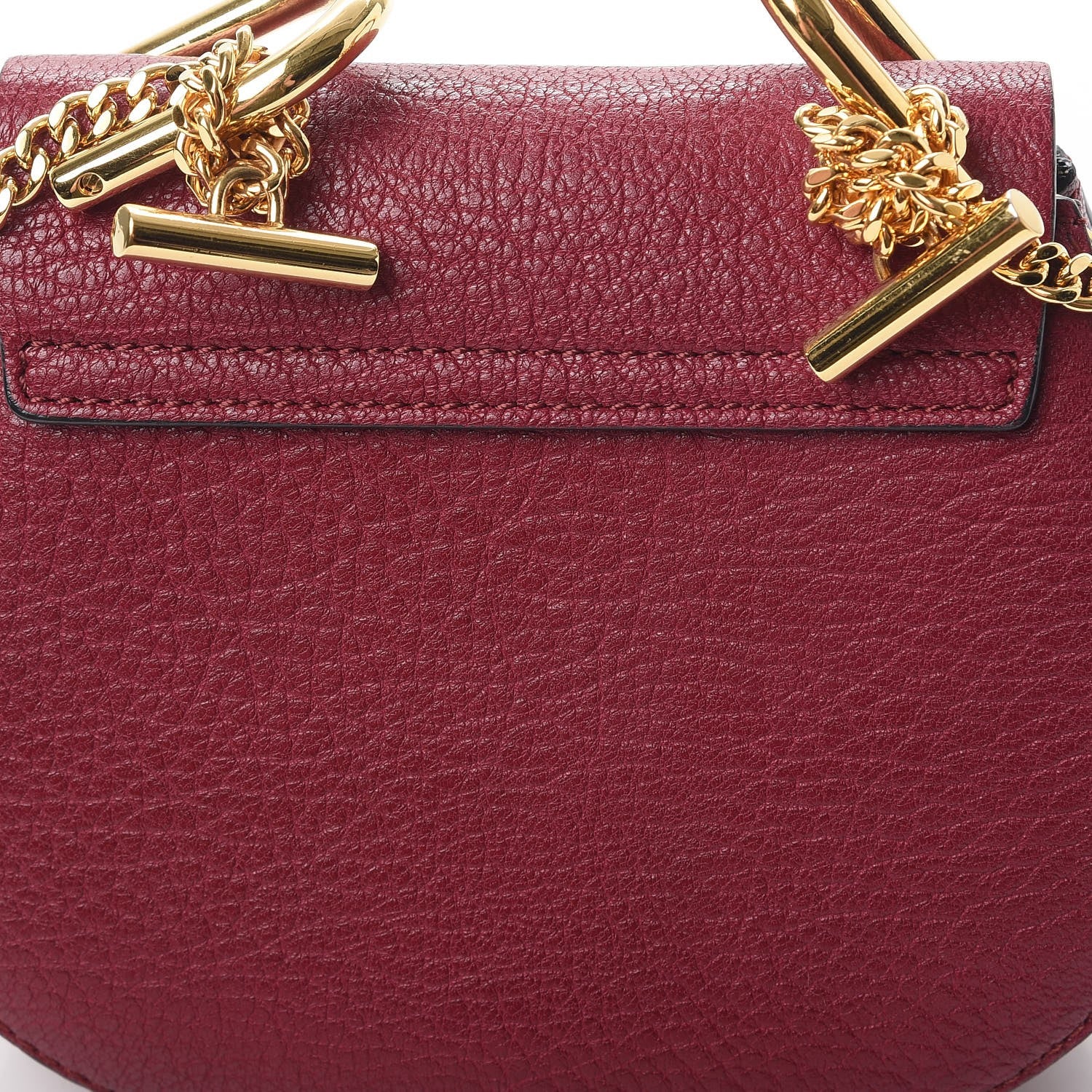 Chloe Grained Lambskin Nano Drew Shoulder Bag Wine Purple 9 of 10
