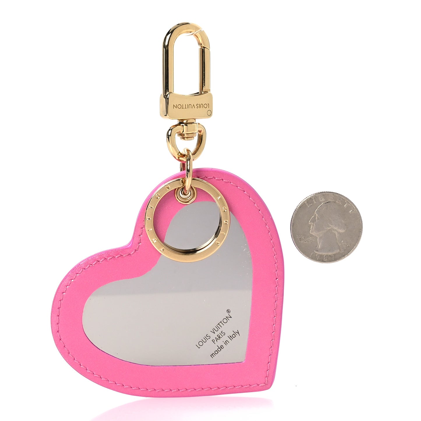 Vernis See Your Love Heart Key Holder Bag Charm Pink