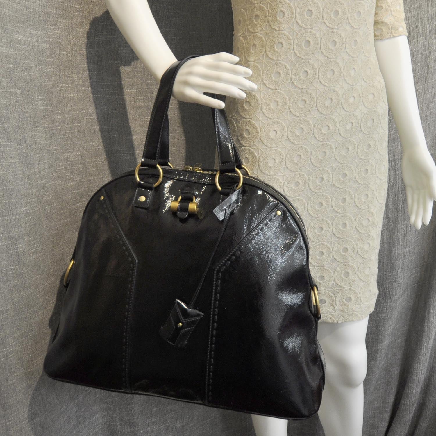 Saint Laurent Patent Leather Oversized Muse Black 5 of 11