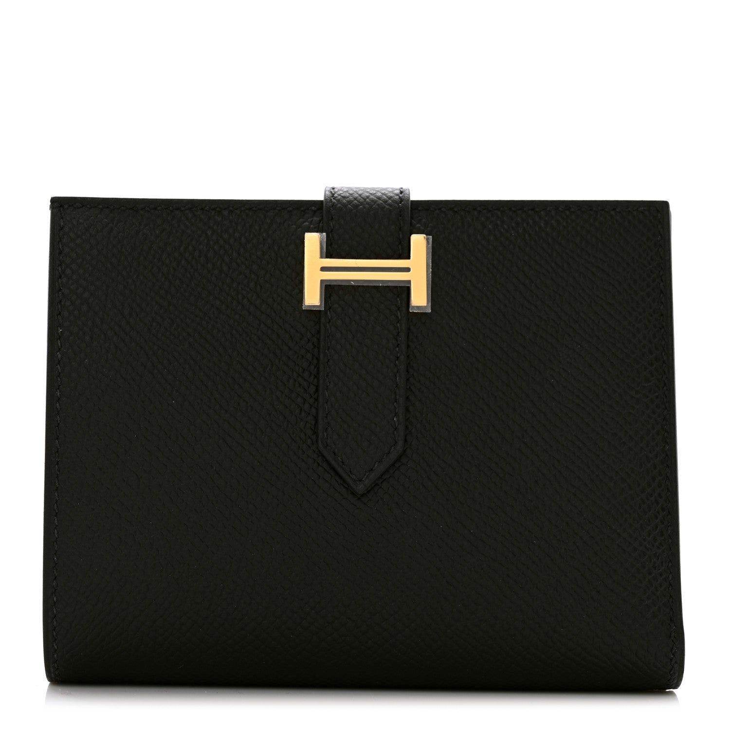 Hermes Epsom Bearn Compact Wallet Black 1 of 8