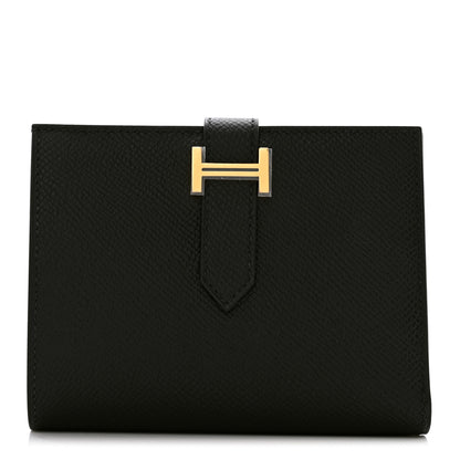 Hermes Epsom Bearn Compact Wallet Black 1 of 8