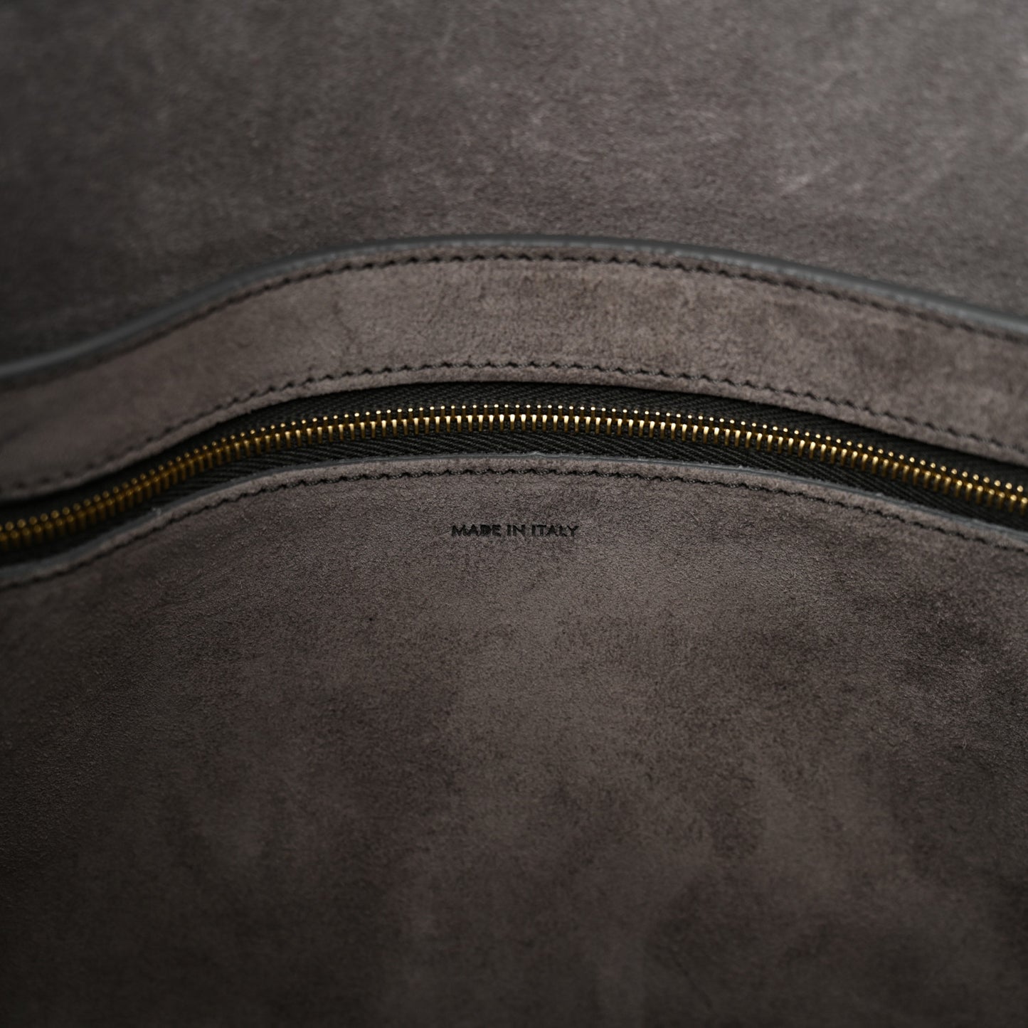 Soft Grained Calfskin Sangle Bucket Bag Grey