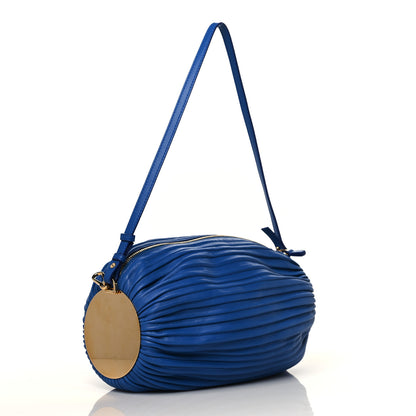 Loewe Lambskin Pleated Bracelet Pouch Shoulder Bag Royal Blue 2 of 8