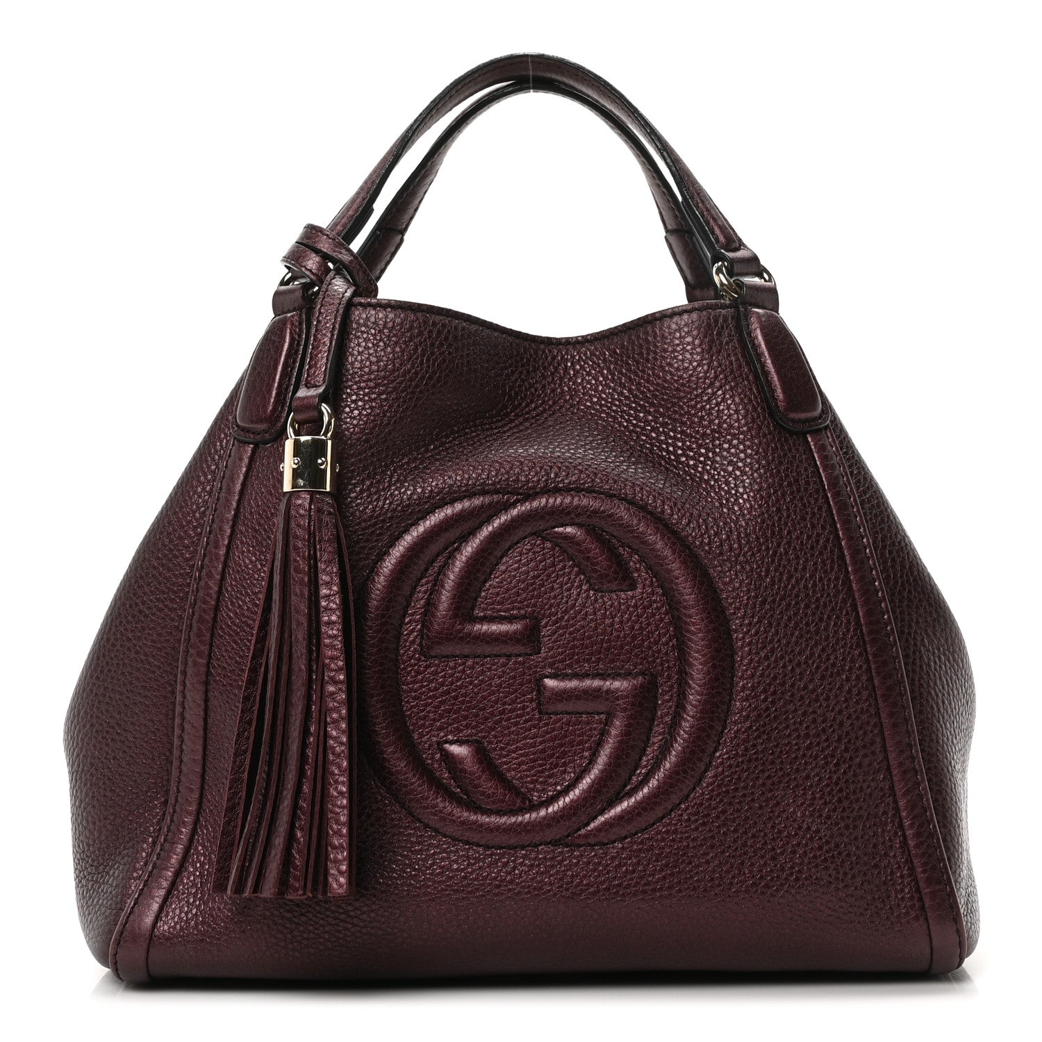 Gucci Metallic Cellarius Calfskin Small Soho Shoulder Bag Classic Burgundy 1 of 10
