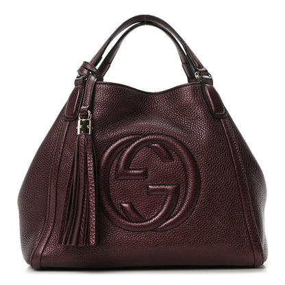 Gucci Metallic Cellarius Calfskin Small Soho Shoulder Bag Classic Burgundy 1 of 10