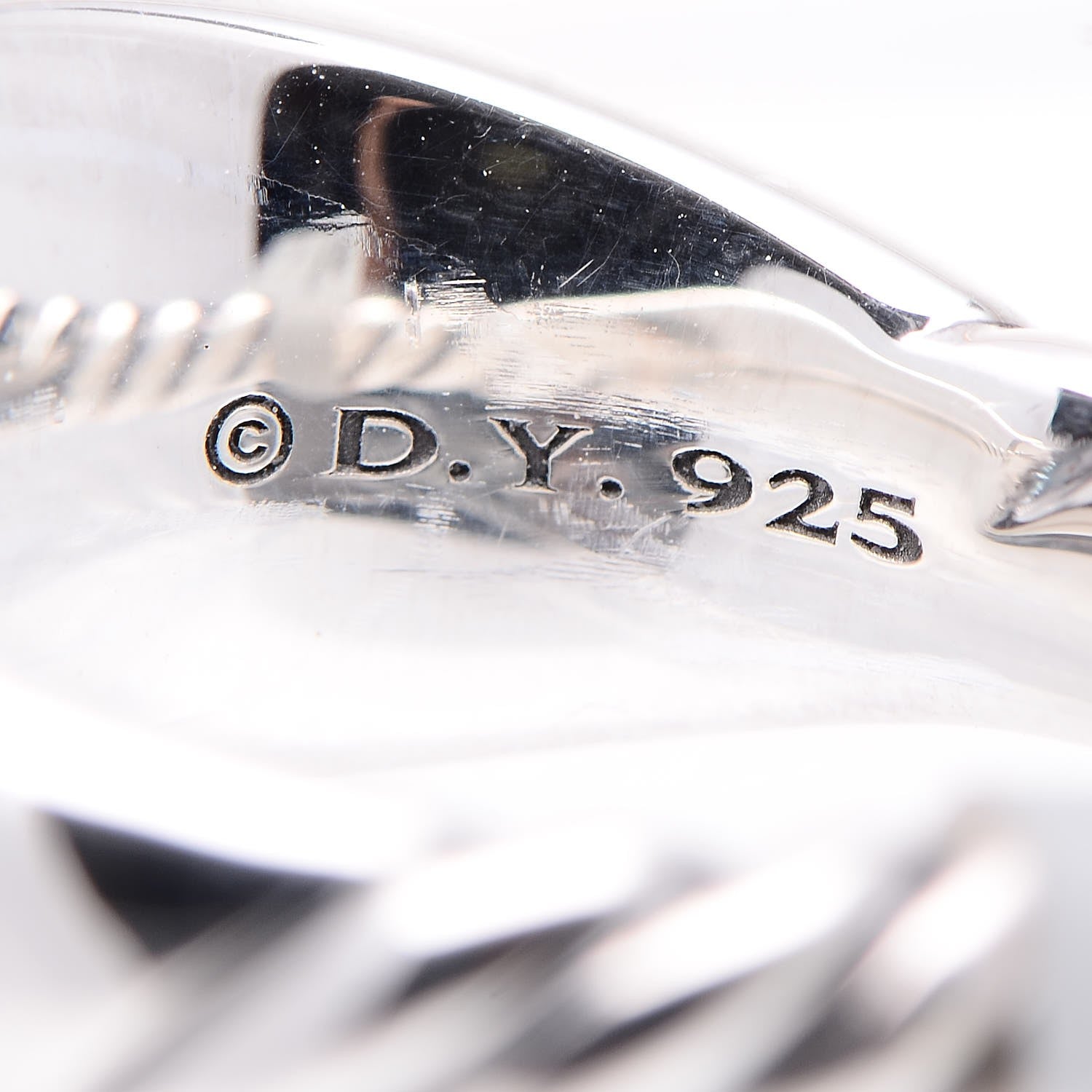 David Yurman Sterling Silver Diamond 11mm Pure Form Ring 52 6 5 of 5