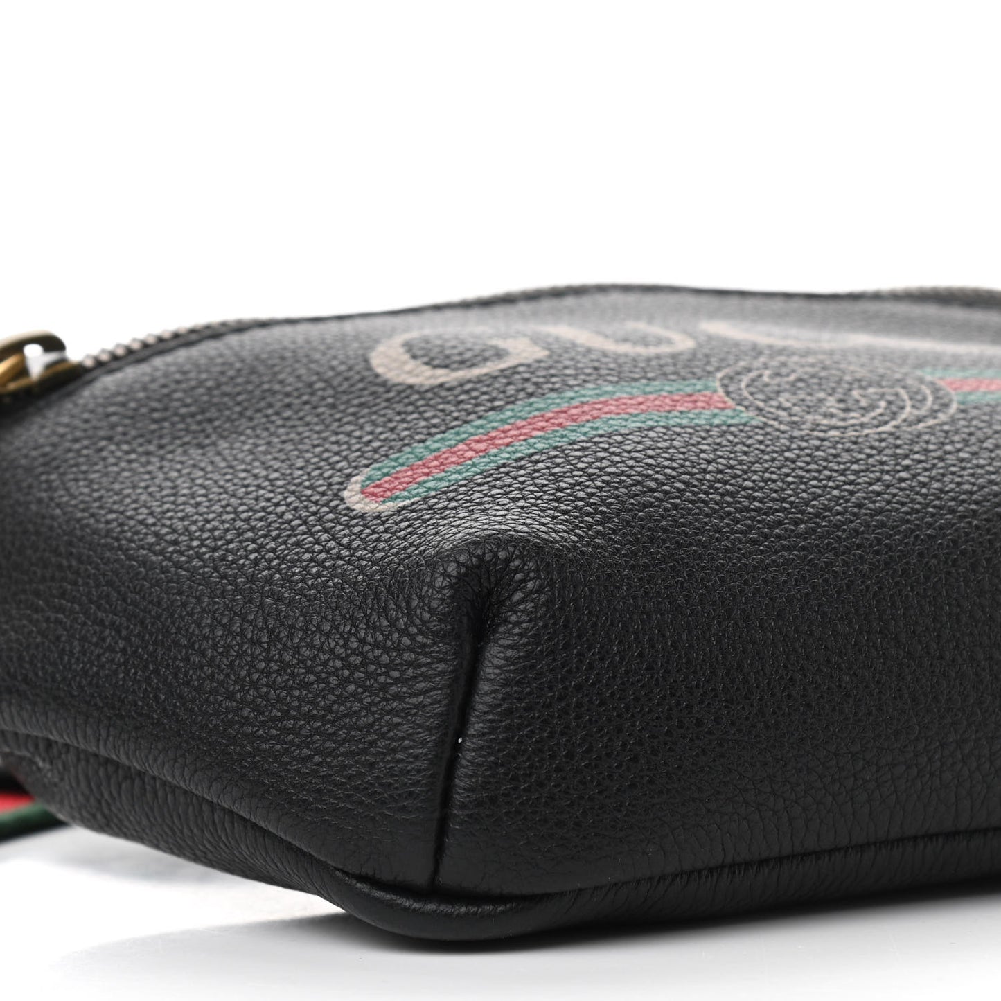 Grained Calfskin Small Logo Belt Bag Black