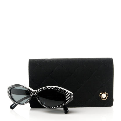Chanel Acetate Strass Oval Sunglasses A71509 Black 8 of 8
