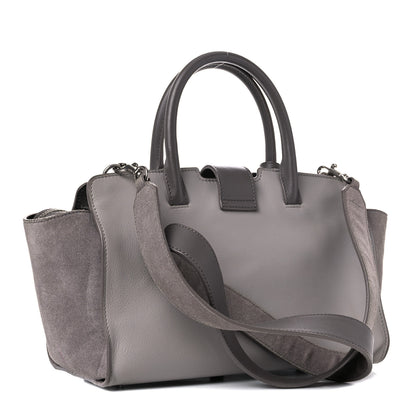 Saint Laurent Calfskin Suede Baby Monogram Downtown Cabas Grey 3 of 16