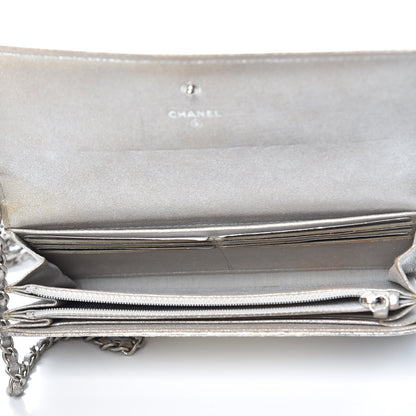 Chanel Iridescent Lizard Wallet With Removable Chain Silver 5 of 13