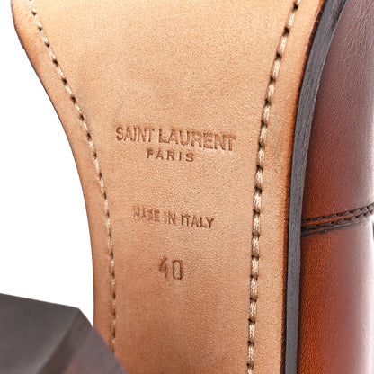 Saint Laurent Calfskin Kate Western Boots 40 New Papaya 7 of 9