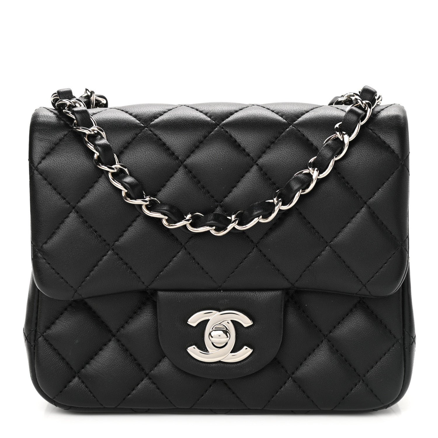 Chanel Lambskin Quilted Mini Square Flap Black 1 of 13