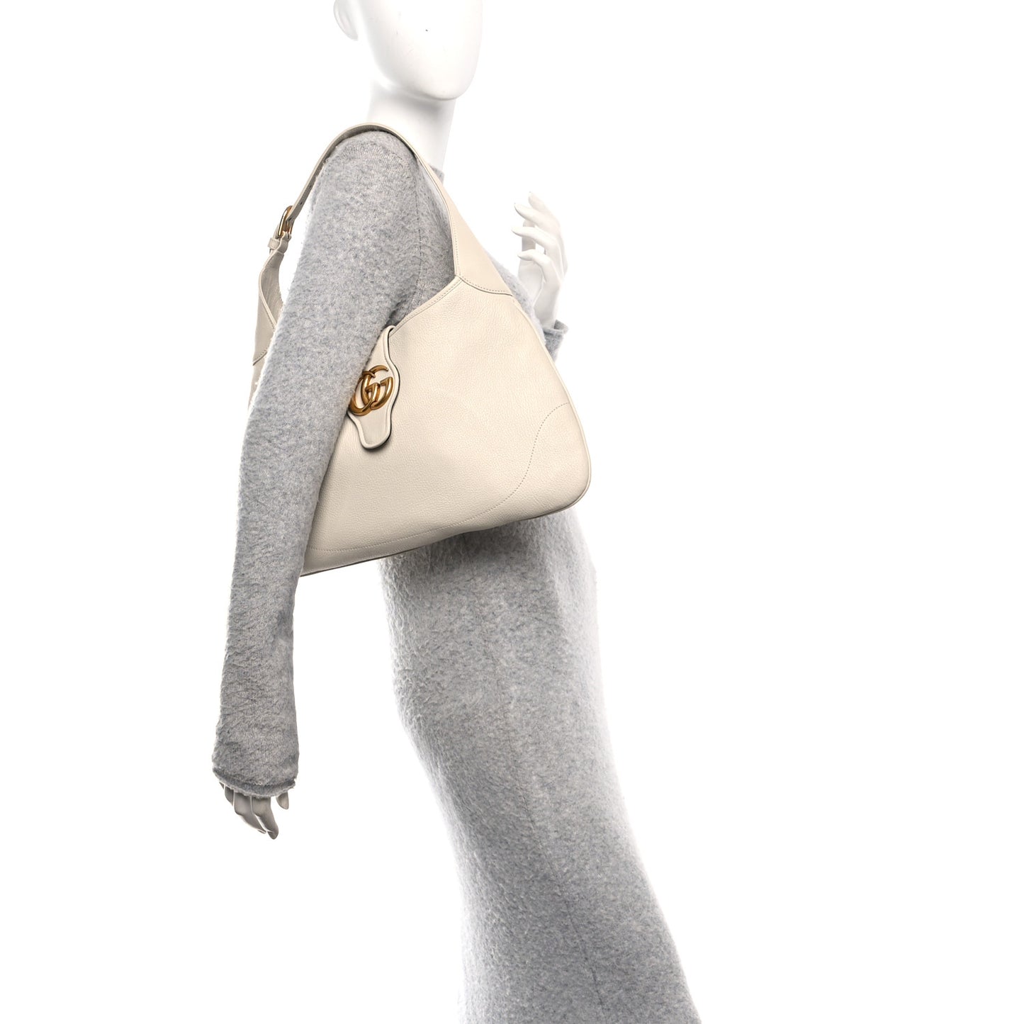 Goatskin Medium Aphrodite Shoulder Bag Mystic White