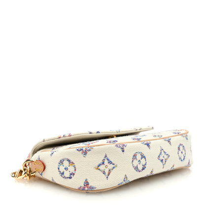 Louis Vuitton Monogram Tweed Jacquard Ivy Wallet On Chain Multicolor White 4 of 9