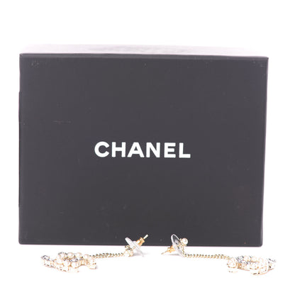 Chanel Crystal Pearl Dazzling Domino Drop Earrings Matte Gold 6 of 6