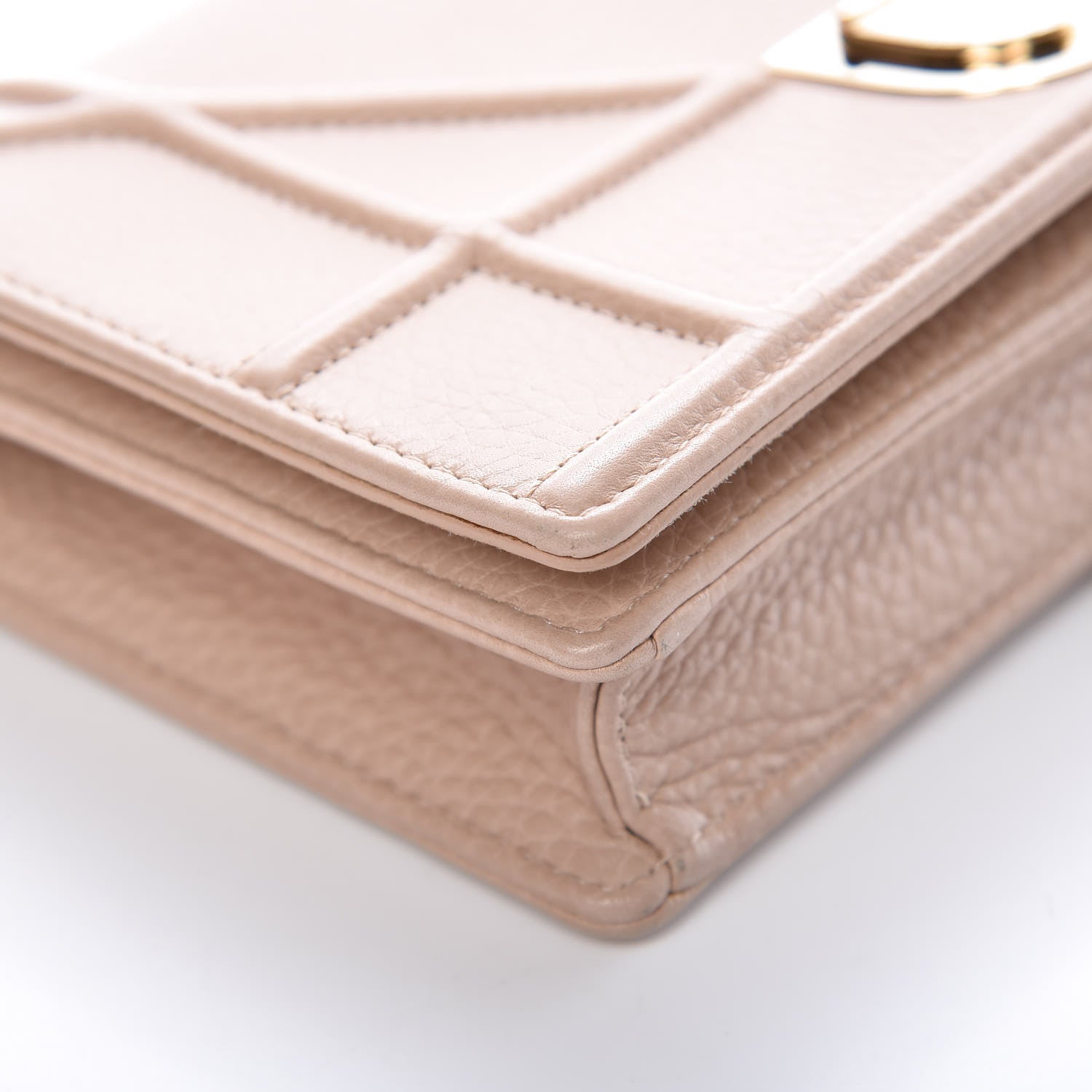 Christian Dior Grained Calfskin Diorama Wallet on Chain Pouch Nude 12 of 17