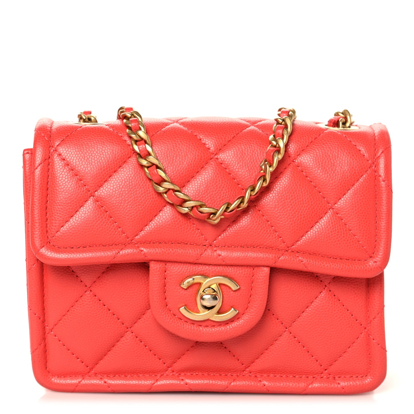Caviar Quilted Mini Sweet Classic Flap Red