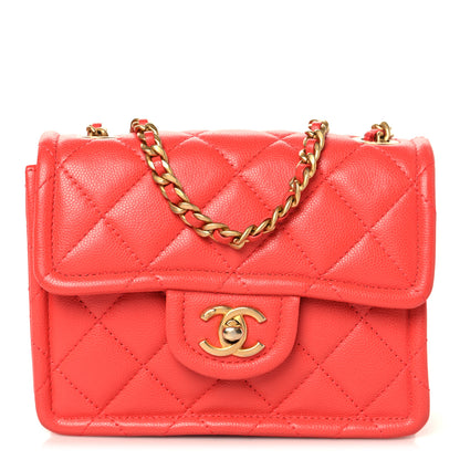 Chanel Caviar Quilted Mini Sweet Classic Flap Red 1 of 11