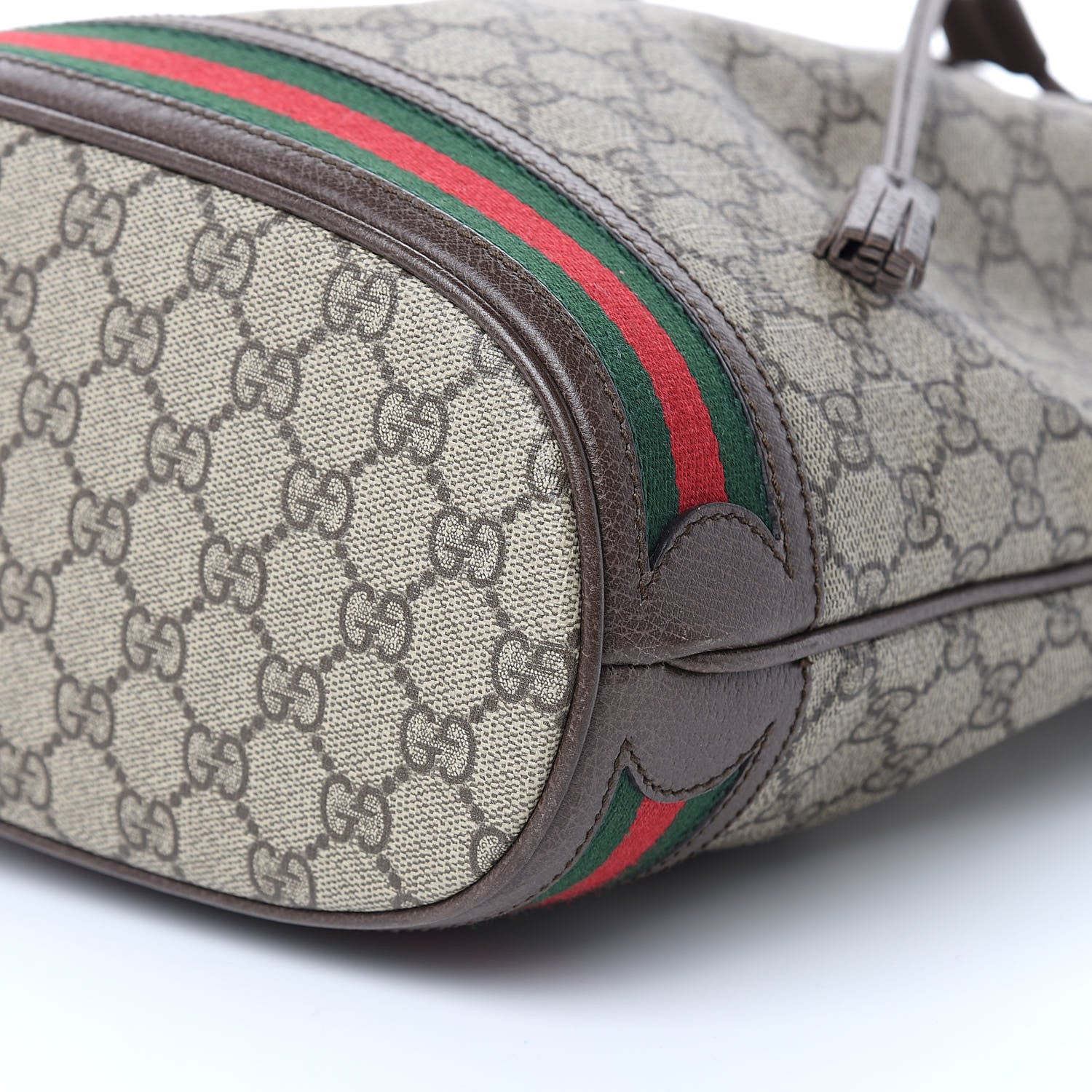 Gucci GG Supreme Monogram Web Ophidia Bucket Bag Brown 9 of 10