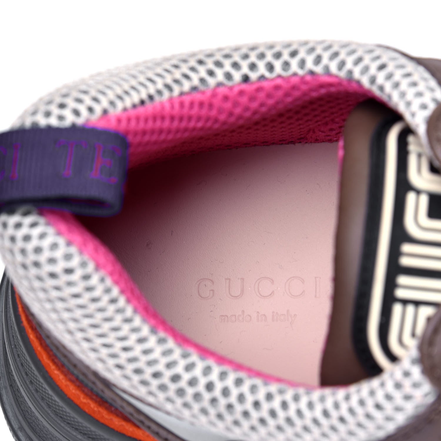 Gucci X SEGA Mesh Canvas Calfskin Womens Flashtrek Sneakers 39 White Box Pink Ardesia Loess 6 of 6