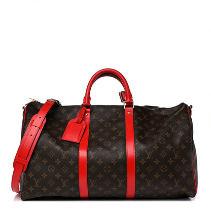 Louis Vuitton Calfskin Monogram Keepall Bandouliere 50 Coquelicot 1 of 10