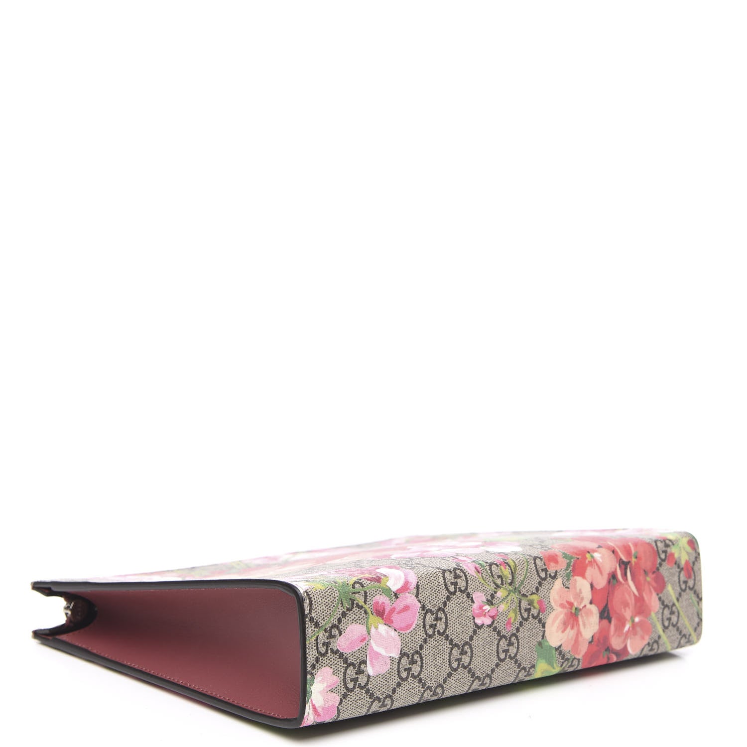 Gucci GG Supreme Monogram Blooms Large Cosmetic Case Beige Multicolor Dry Rose 4 of 11