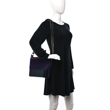 Chanel Wool Calfskin Medium Gabrielle Hobo Navy Pink Black 3 of 9