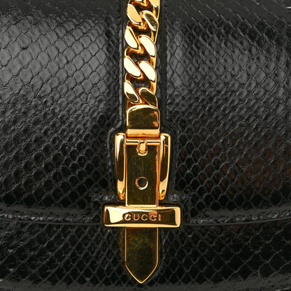 Gucci Snakeskin Mini Sylvie 1969 Messenger Bag Black 12 of 16