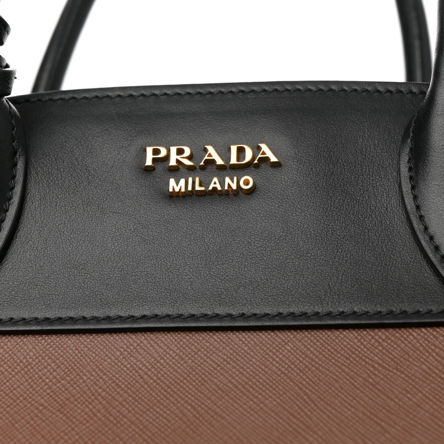 Prada Saffiano City Calfskin Medium Esplanade Tote Palissandro Black 10 of 16