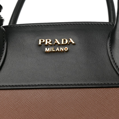 Prada Saffiano City Calfskin Medium Esplanade Tote Palissandro Black 10 of 16