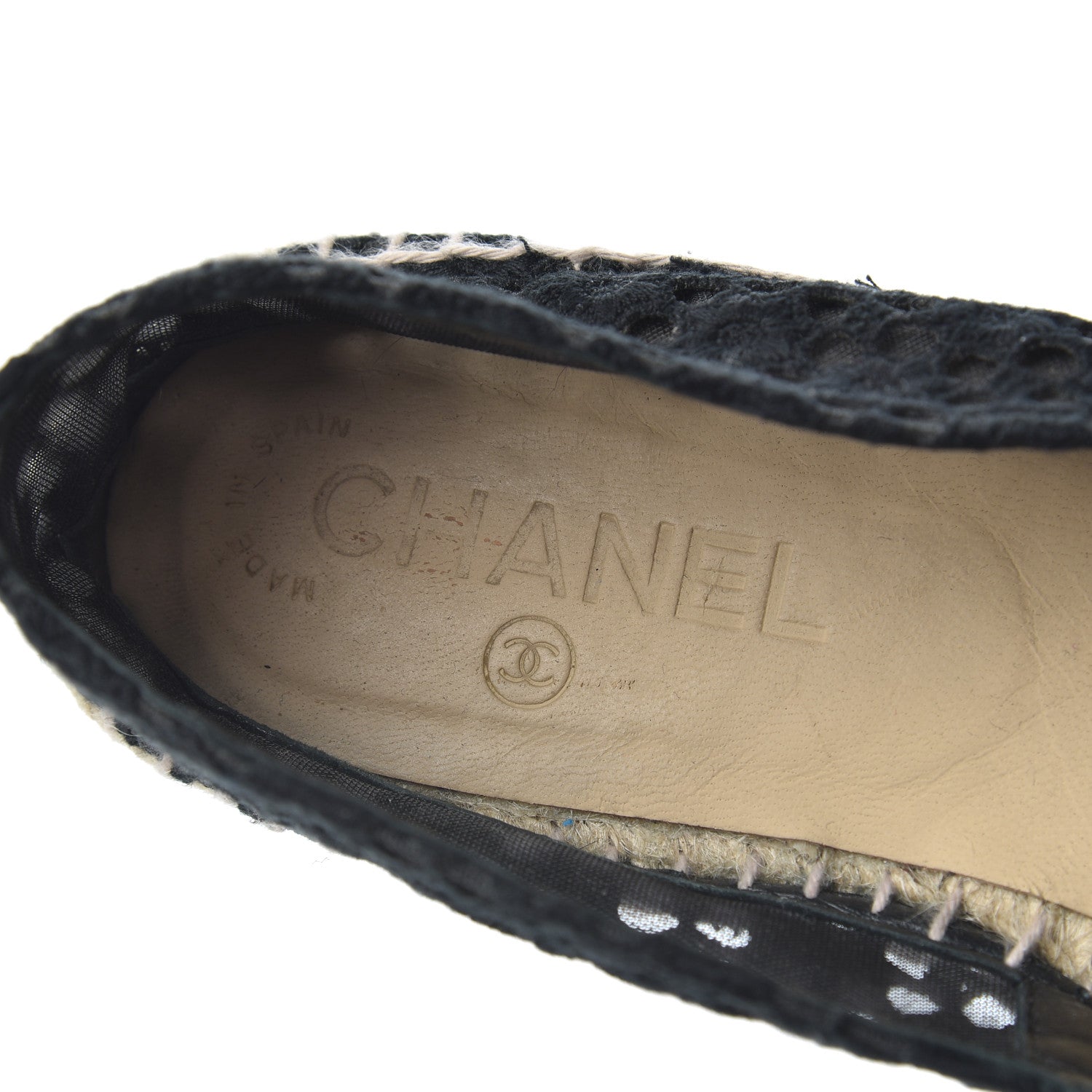 Chanel Lace Patent CC Espadrilles 38 Black 7 of 21