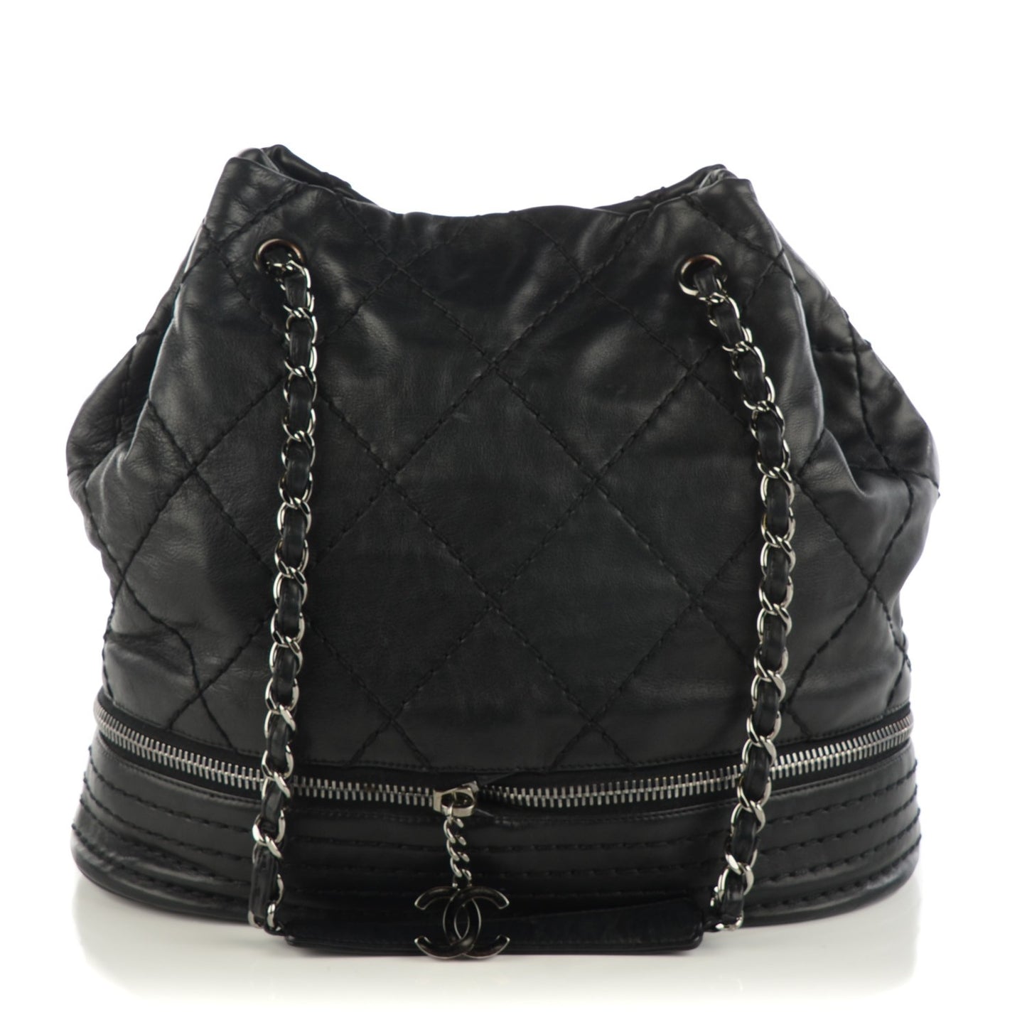 Lambskin Expandable Tote Black
