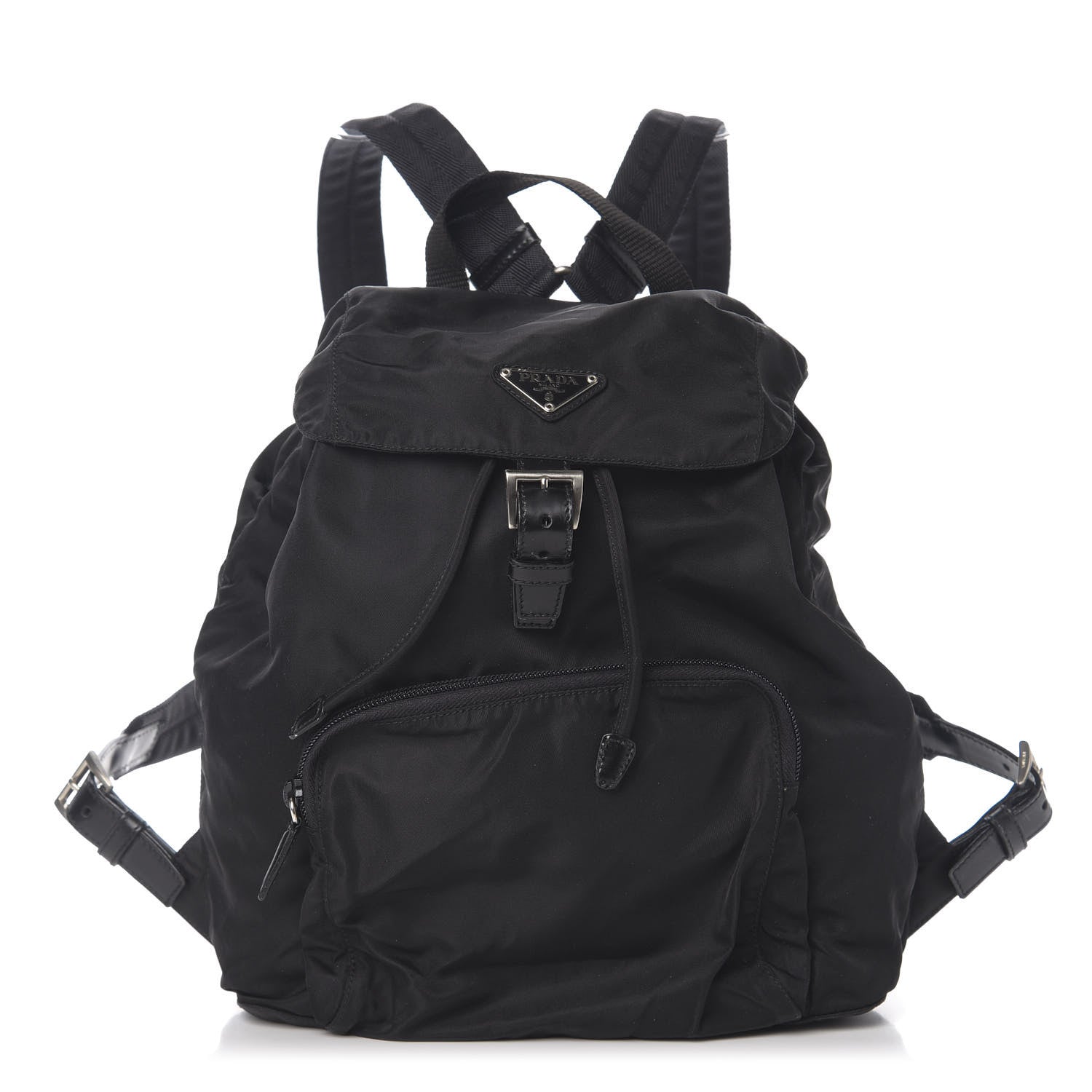 Prada Nylon Vela Medium Cinch Backpack Black 1 of 8