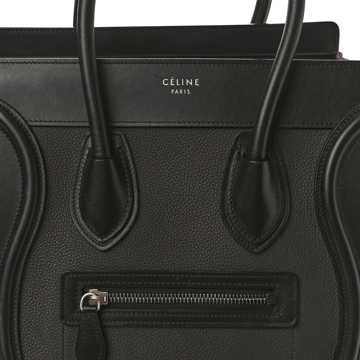 Smooth Drummed Calfskin Micro Tri-Color Luggage Anthracite