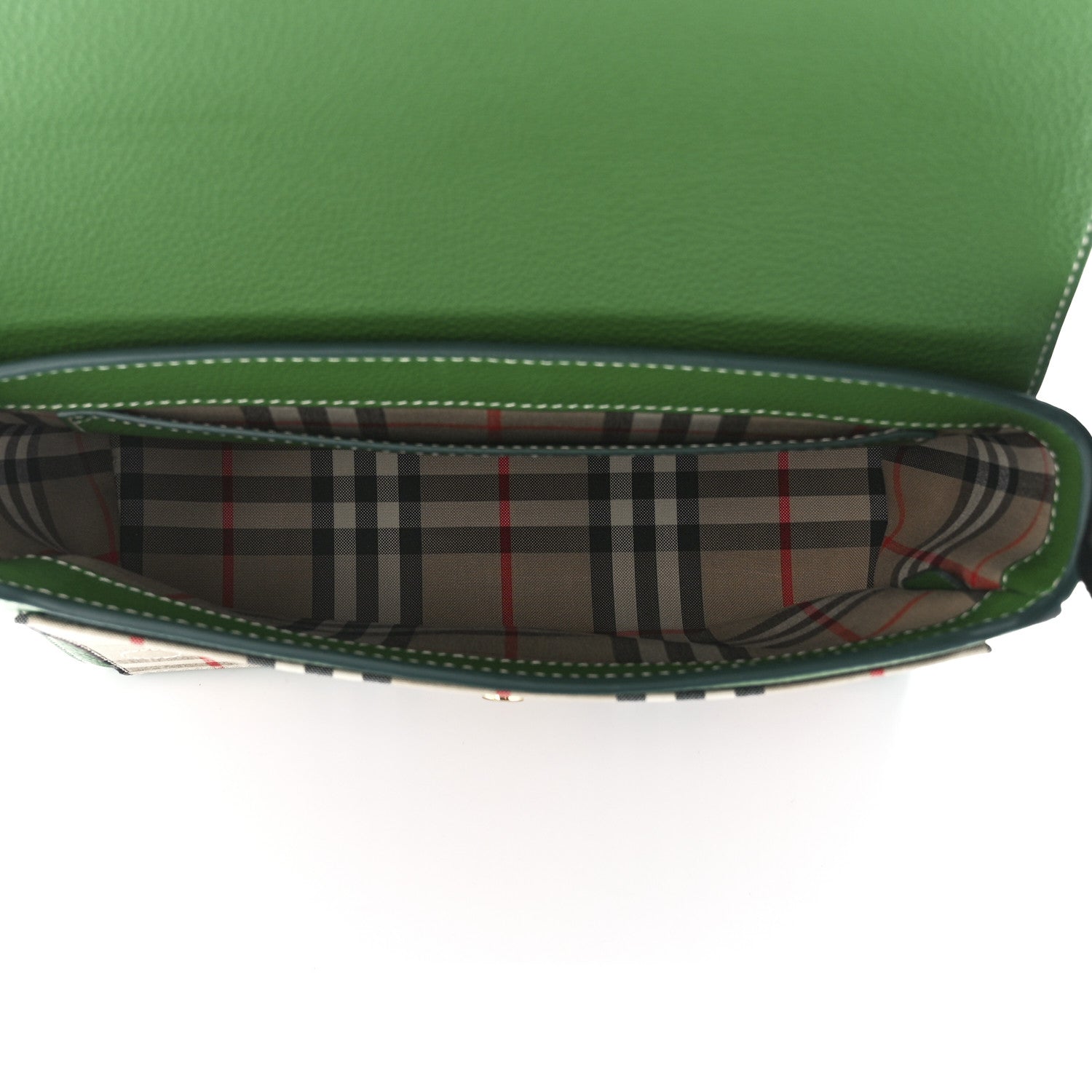 Burberry Grainy Calfskin Vintage Check Note Crossbody Bag Ivy Green 5 of 11