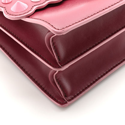 Fendi Vitello Liberty Scalloped Studded Small Kan I Shoulder Bag Black Cherry Multicolor 9 of 10