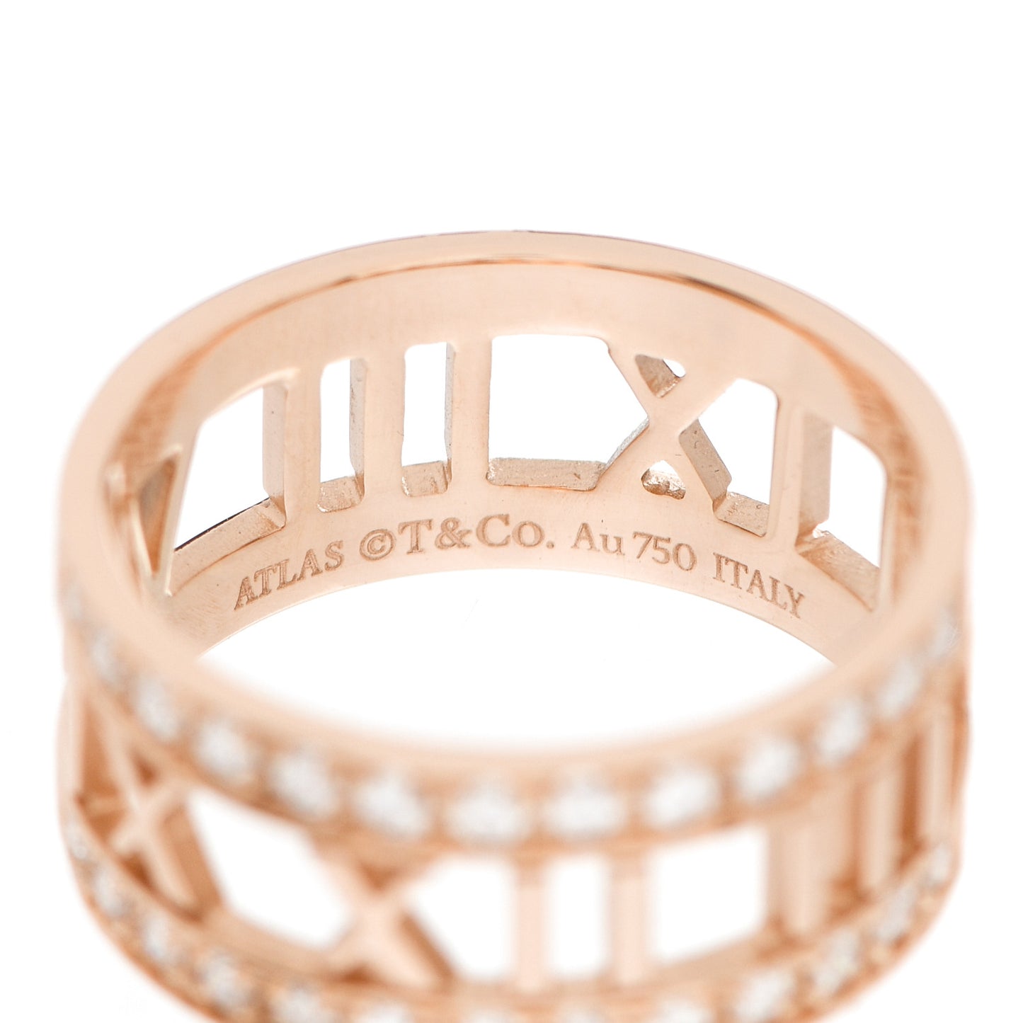 18K Rose Gold Diamond Wide Atlas Open Ring 54 7