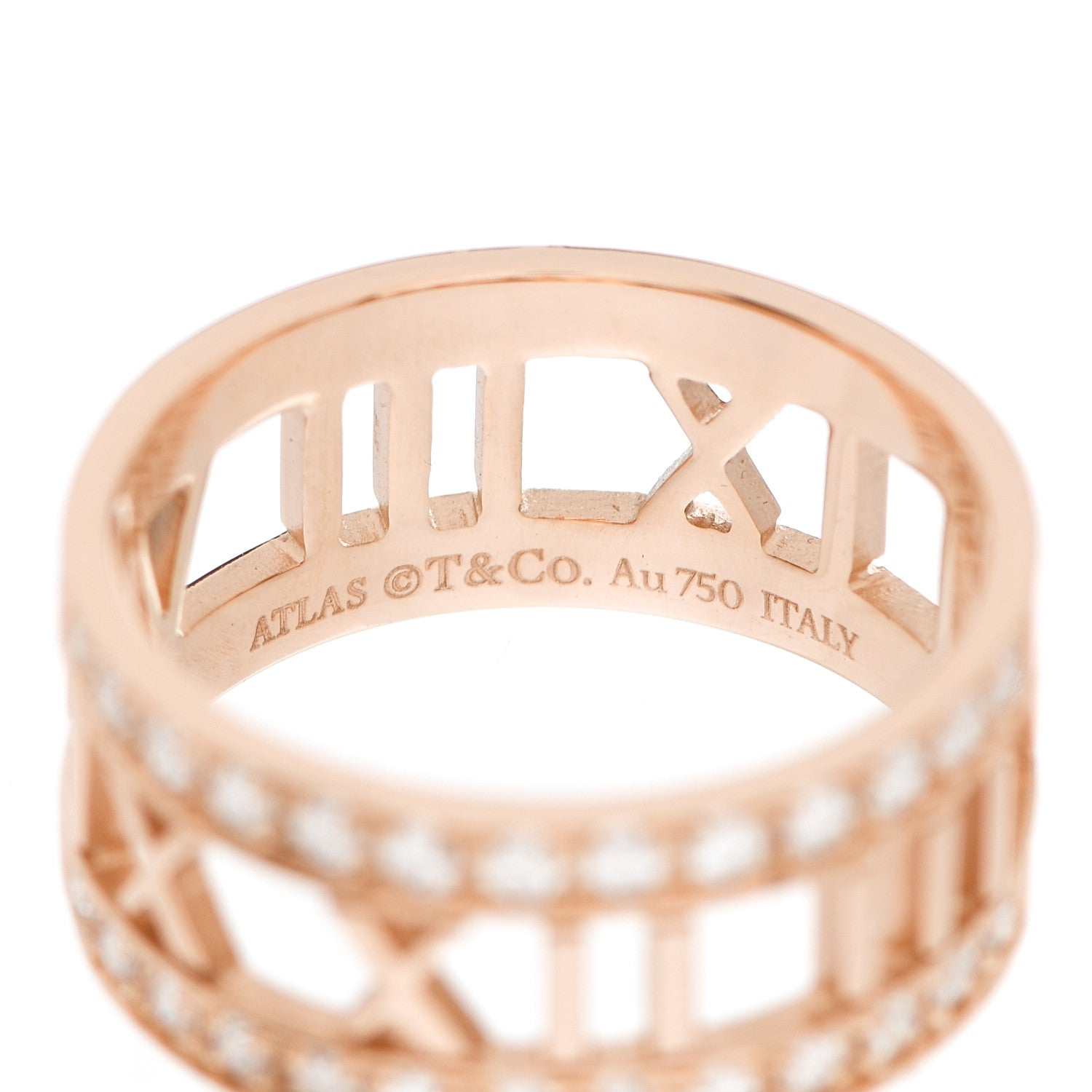 Tiffany 18K Rose Gold Diamond Wide Atlas Open Ring 54 7 4 of 4