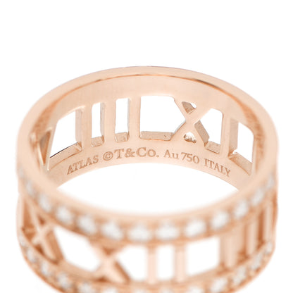 Tiffany 18K Rose Gold Diamond Wide Atlas Open Ring 54 7 4 of 4