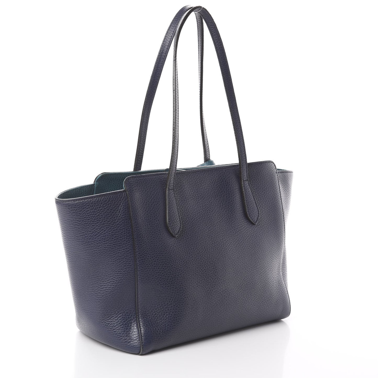 Dollar Calfskin Small Swing Tote Classic Marine Deep Cobalt