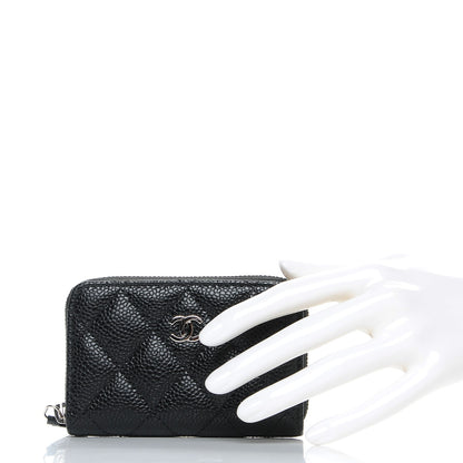 Chanel Caviar Quilted Zip Coin Purse Black 2 of 8