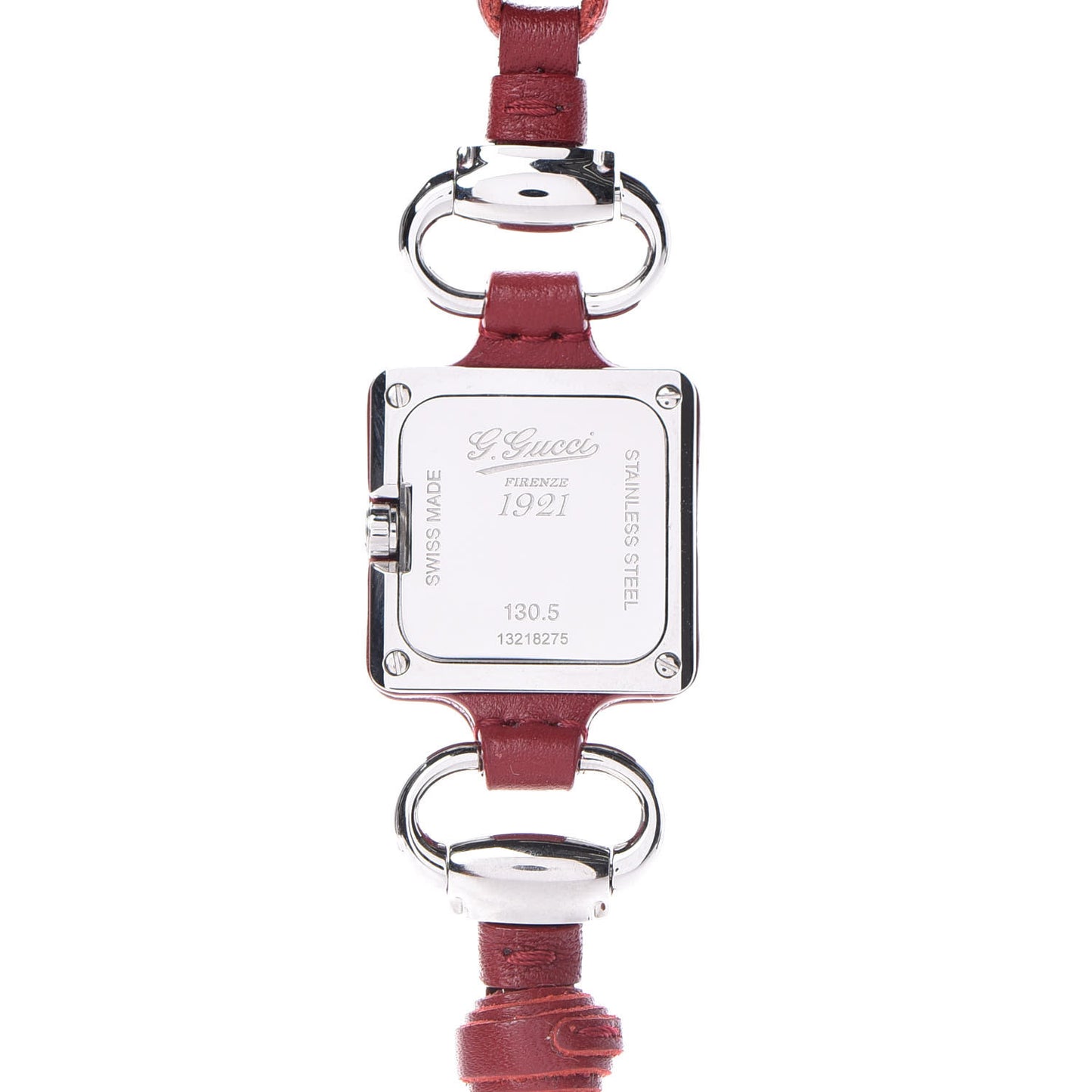 Stainless Steel Calfskin 1921 Pendant Quartz Watch Red
