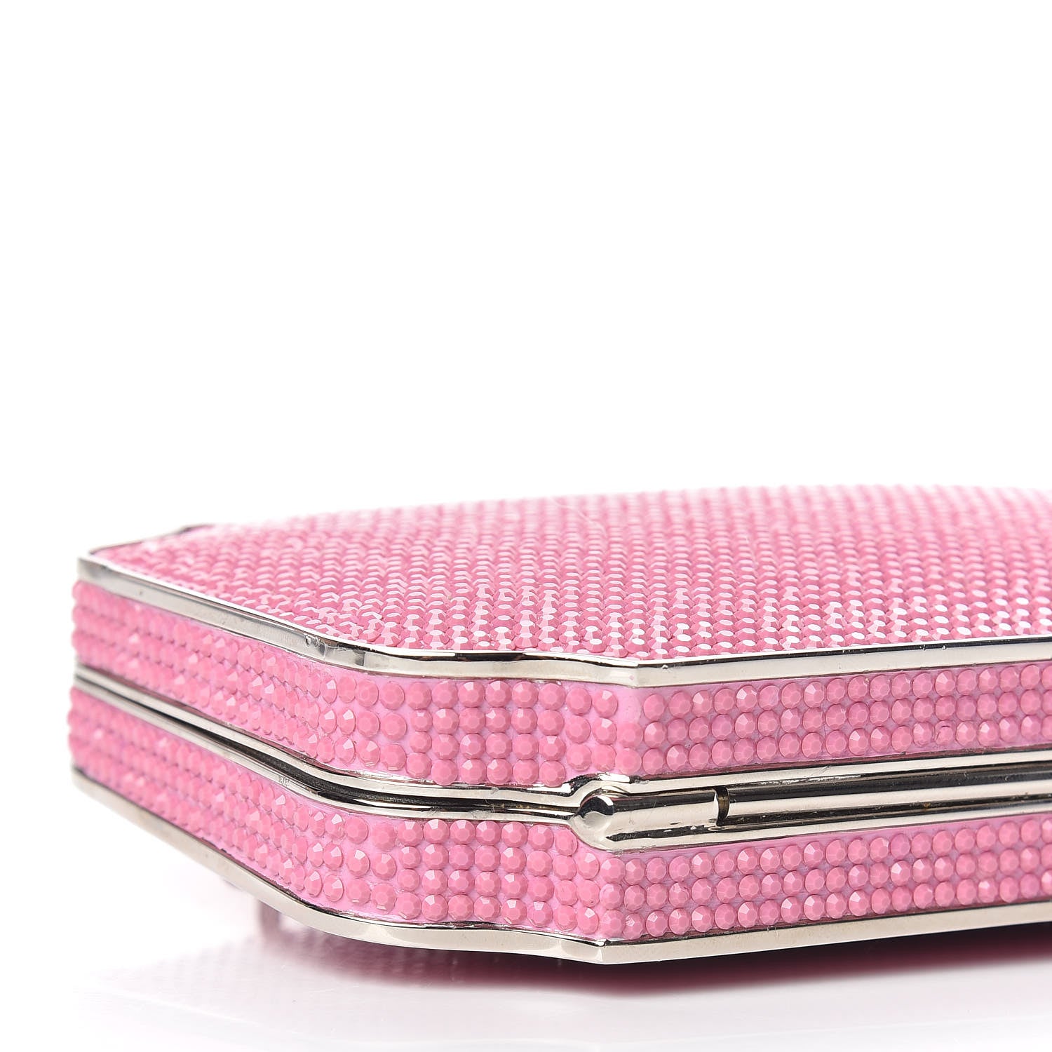Judith Leiber Swarovski Crystal Minaudiere Clutch Pink 5 of 11